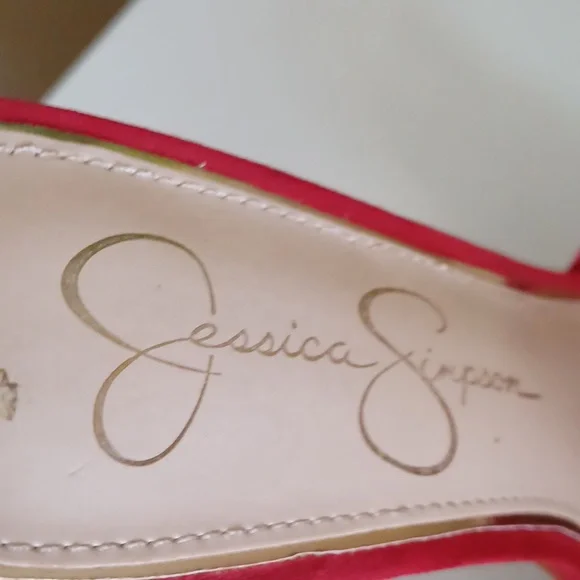 Jessica Simpson Gorrin Red Micro Suede Ruffled Slide Shoe ** SZ 8.5 - Picture 6 of 9